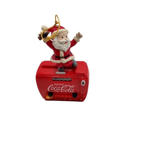 Coca-Cola Santa With Miniature Cooler Christmas Ornament Masterpiece Editions By - Picture 2 of 6